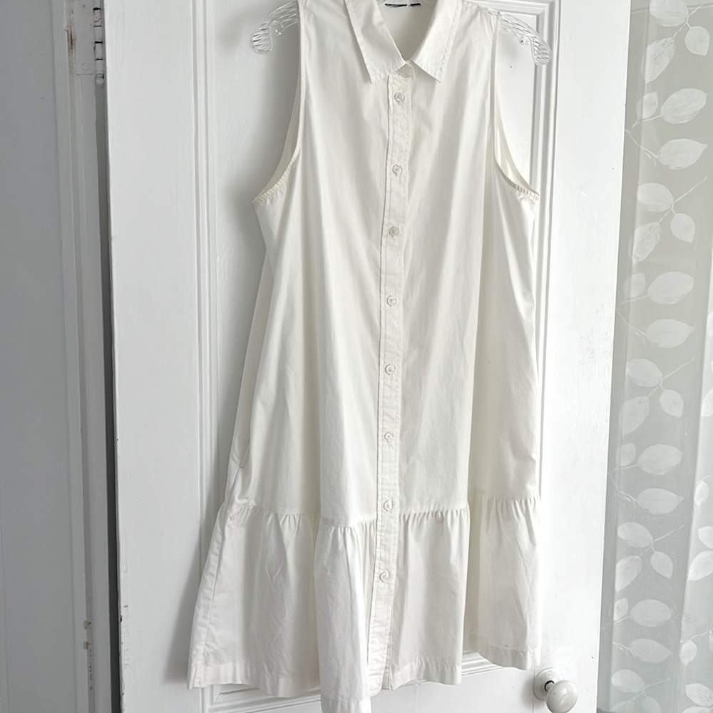 Gap Cotton Poplin Dress White LG